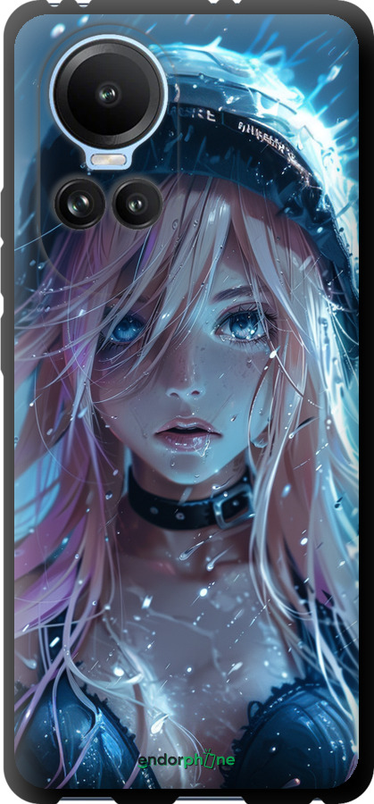 TPU чехол Аниме-дива под дождем для Oppo Reno10 - 6120b-3107 изображение 