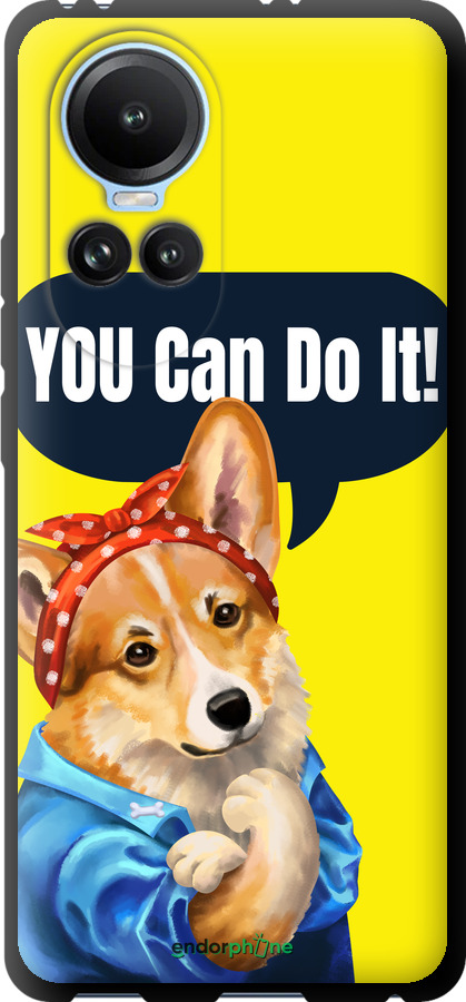 TPU чехол чехол с корги You Can Do It для Oppo Reno10 - 6184b-3107 изображение 