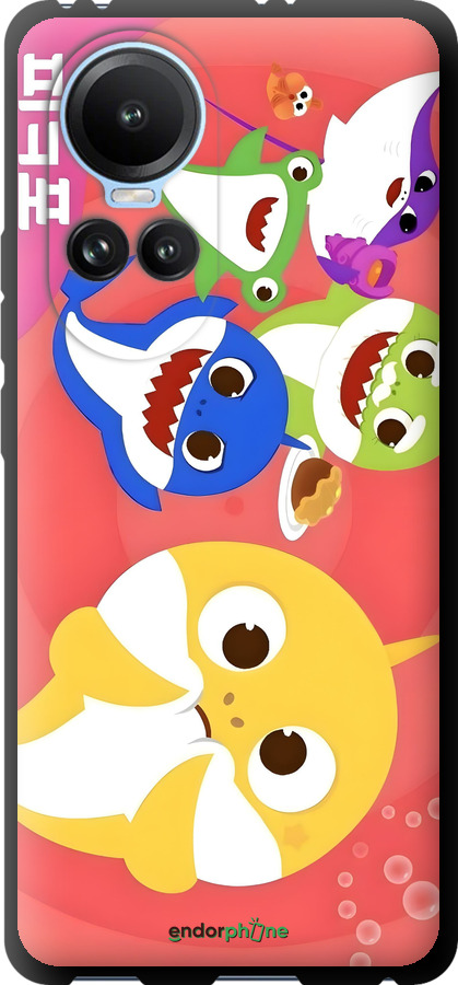 TPU чехол Бейби Шаркс для Oppo Reno10 - 6305b-3107 изображение 