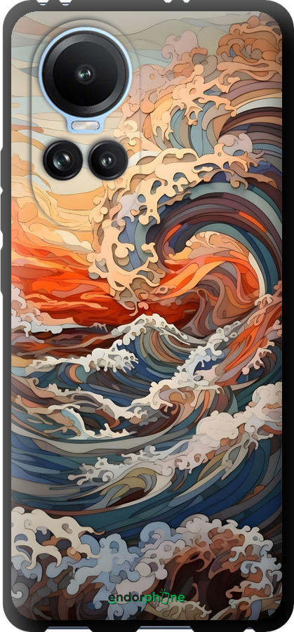 TPU чехол Арт волны для Oppo Reno10 - 6324b-3107 изображение 