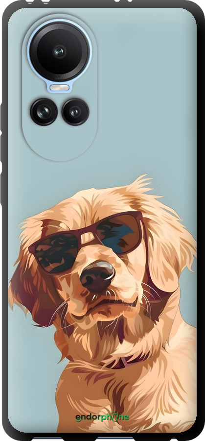 TPU чехол Пес в очках для Oppo Reno10 - 6381b-3107 изображение 