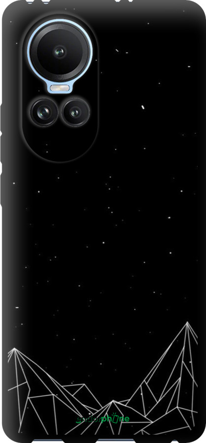 TPU чехол Черно белые абстрактные горы для Oppo Reno10 - 6437b-3107 изображение 