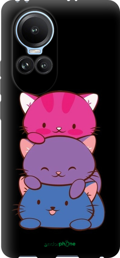 TPU чехол Милые кошки для Oppo Reno10 - 6518b-3107 изображение 
