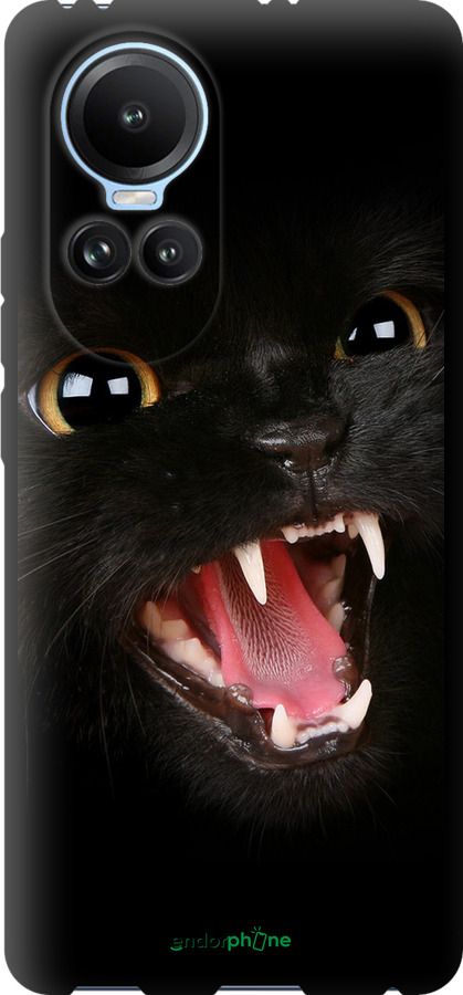 TPU чехол Чёрная кошка для Oppo Reno10 - 932b-3107 изображение 