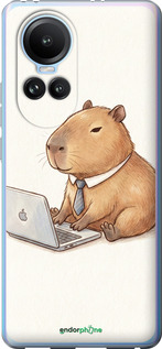 Силиконовый чехол 'Funny Capybara CEO Working' для Oppo Reno10 изображение 1