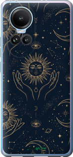 Силиконовый чехол 'Celestial Harmony: Sun & Moon Gold Mystic Pattern' для Oppo Reno10 изображение 5