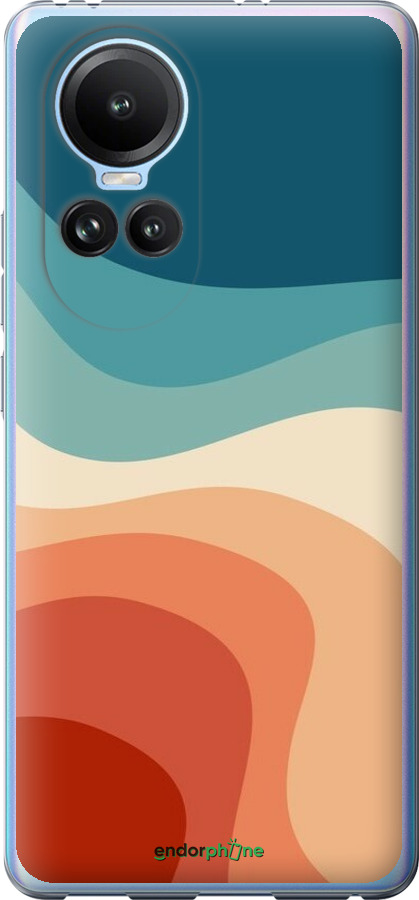 Силиконовый чехол В стиле ретро с волнами для Oppo Reno10 - 6531u-3107 изображение 