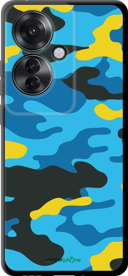 TPU чехол Желто-голубой камуфляж для Oppo Reno11 F - 1084b-3671 изображение 