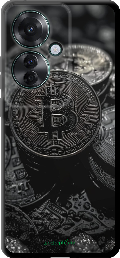 TPU чехол Black Bitcoin для Oppo Reno11 F - 6090b-3671 изображение 