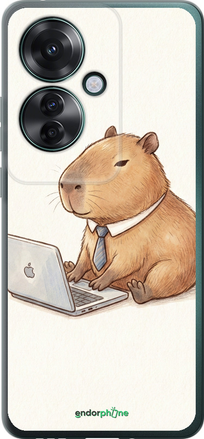 Силиконовый чехол Funny Capybara CEO Working для Oppo Reno11 F - 6777u-3671 изображение 