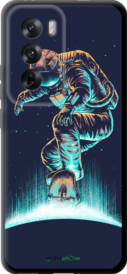 TPU чехол Космонавт на скейтборді для Oppo Reno12 5G - 4145b-3742 изображение 