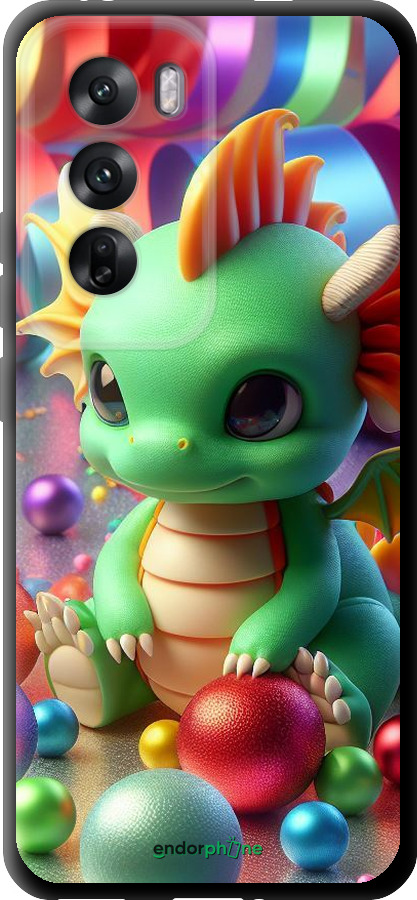 TPU чехол Веселый дракончик для Oppo Reno12 5G - 5812b-3742 изображение 