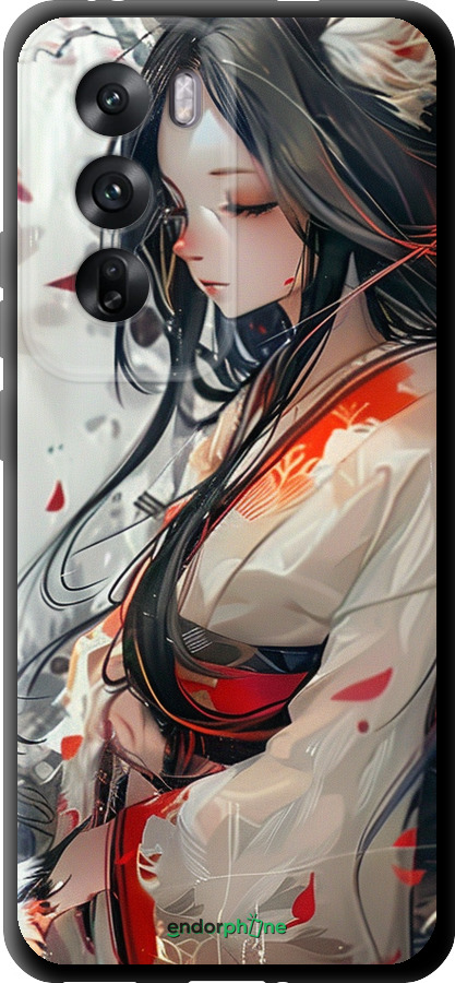 TPU чехол Кіцуне для Oppo Reno12 5G - 6073b-3742 изображение 