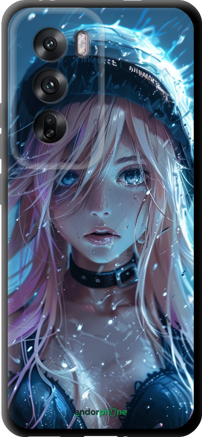 TPU чехол Аніме-діва під дощем для Oppo Reno12 5G - 6120b-3742 изображение 