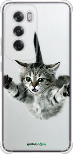 Силикон с усиленными углами чехол Летящий котёнок для Oppo Reno12 5G - 2322sp-3742 изображение 