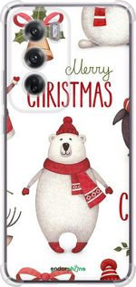 Силикон с усиленными углами чехол Merry Christmas для Oppo Reno12 5G - 4106sp-3742 изображение 