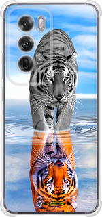 Силикон с усиленными углами чехол Тигр для Oppo Reno12 5G - 6016sp-3742 изображение 