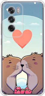 Силикон с усиленными углами чехол Капибара любовь для Oppo Reno12 5G - 6027sp-3742 изображение 