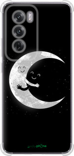 Силикон с усиленными углами чехол Лунные объятия для Oppo Reno12 5G - 6508sp-3742 изображение 