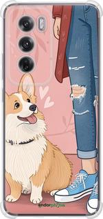 Силикон с усиленными углами чехол Корги 3 для Oppo Reno12 5G - 6707sp-3742 изображение 