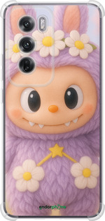 Силикон с усиленными углами чехол Лабубу 1 для Oppo Reno12 5G - 6709sp-3742 изображение 