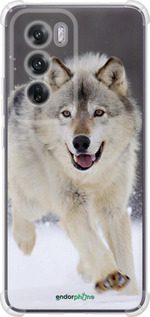 Силикон с усиленными углами чехол Бегущий волк для Oppo Reno12 5G - 826sp-3742 изображение 