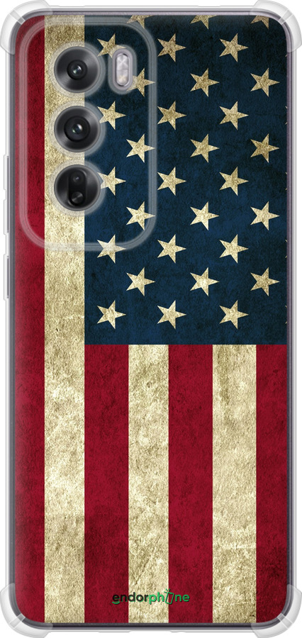 Силикон с усиленными углами чехол Флаг США для Oppo Reno12 5G - 395sp-3742 изображение 