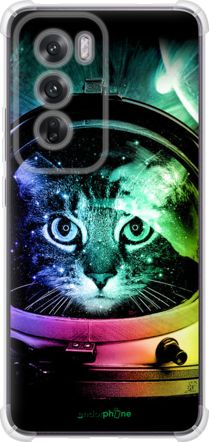 Силикон с усиленными углами чехол Кот-астронавт для Oppo Reno12 5G - 4154sp-3742 изображение 