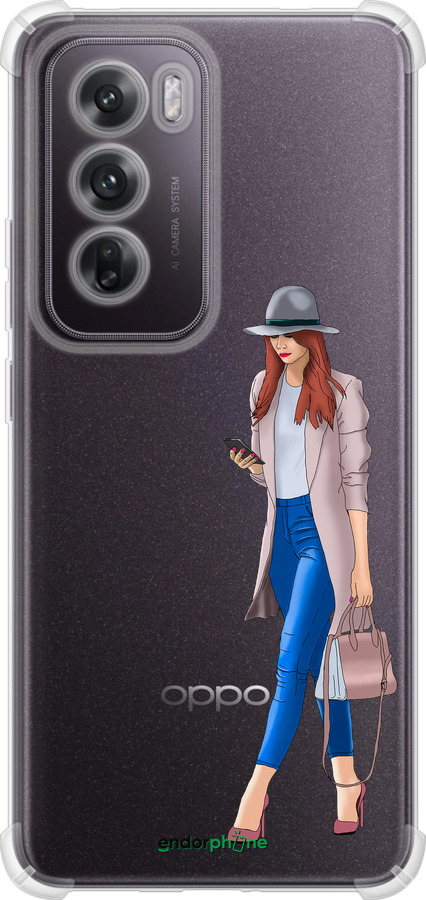 Силикон с усиленными углами чехол Девушка 1 для Oppo Reno12 5G - 4751sp-3742 изображение 