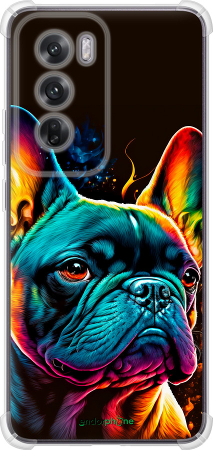Силикон с усиленными углами чехол Яркий бульдог для Oppo Reno12 5G - 5547sp-3742 изображение 