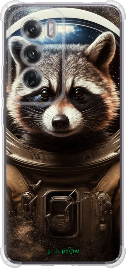 Силикон с усиленными углами чехол Raccoon austronaut для Oppo Reno12 5G - 5581sp-3742 изображение 