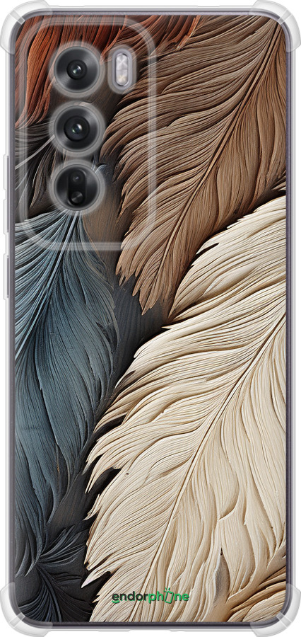 Силикон с усиленными углами чехол Листья в стиле бохо для Oppo Reno12 5G - 5643sp-3742 изображение 