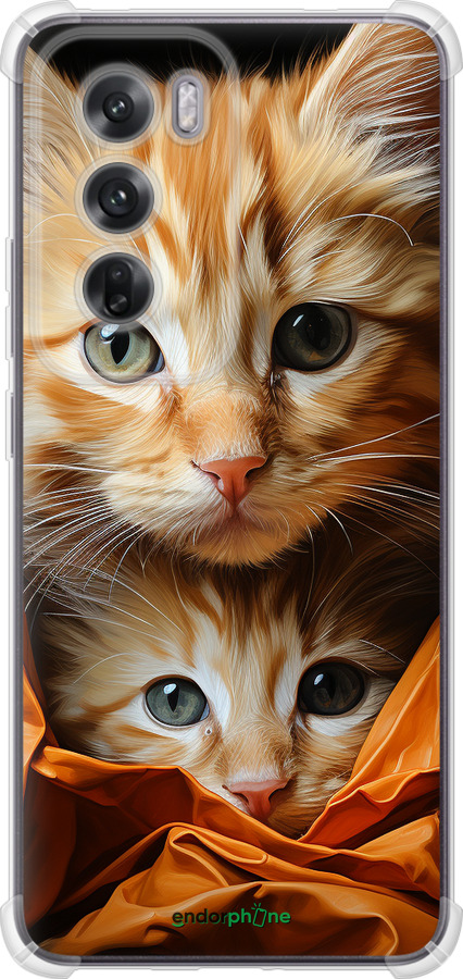 Силикон с усиленными углами чехол Котики 2 для Oppo Reno12 5G - 5664sp-3742 изображение 