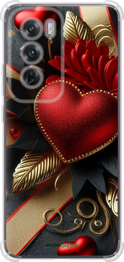 Силикон с усиленными углами чехол Сердечки v2 для Oppo Reno12 5G - 5832sp-3742 изображение 