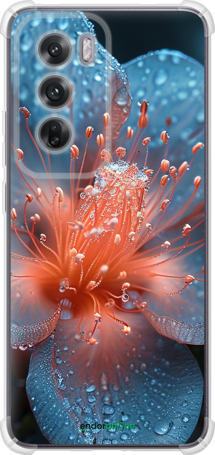 Силикон с усиленными углами чехол Роса на цветке для Oppo Reno12 5G - 6039sp-3742 изображение 