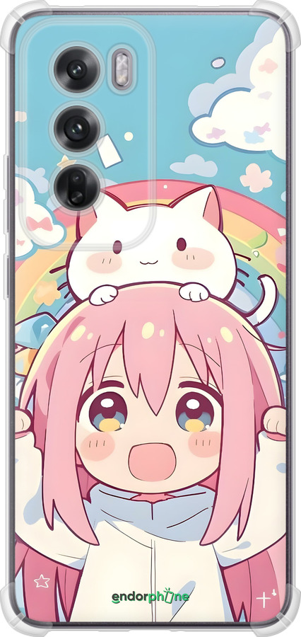 Силикон с усиленными углами чехол Девочка аниме радуга для Oppo Reno12 5G - 6304sp-3742 изображение 