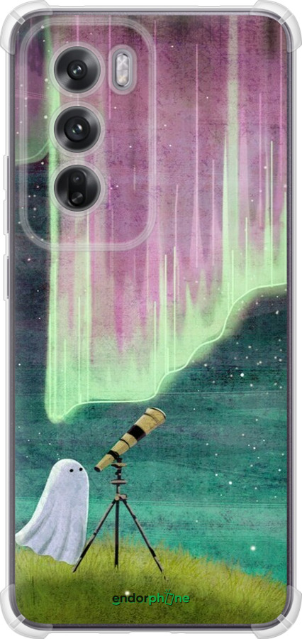 Силикон с усиленными углами чехол Привидение и звезды для Oppo Reno12 5G - 6443sp-3742 изображение 