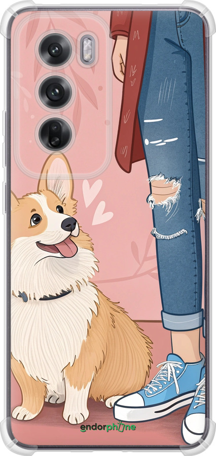 Силикон с усиленными углами чехол Корги 3 для Oppo Reno12 5G - 6707sp-3742 изображение 