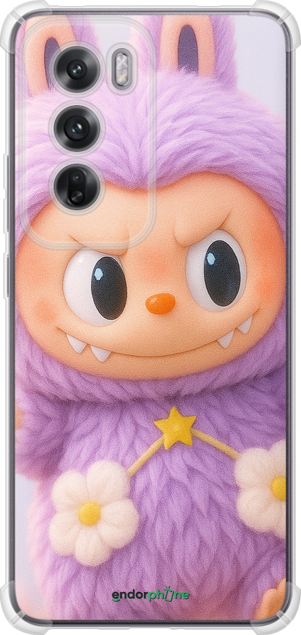 Силіконовий протиударний с посиленими кутами чехол Лабубу для Oppo Reno12 5G - 6708sp-3742 изображение 