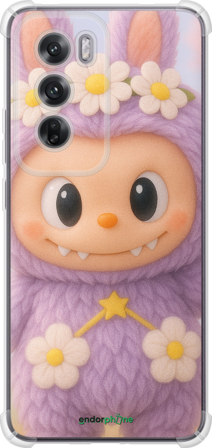 Силикон с усиленными углами чехол Лабубу 1 для Oppo Reno12 5G - 6709sp-3742 изображение 