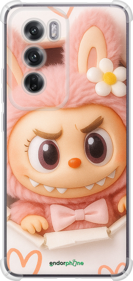 Силикон с усиленными углами чехол Лабубу 2 для Oppo Reno12 5G - 6710sp-3742 изображение 