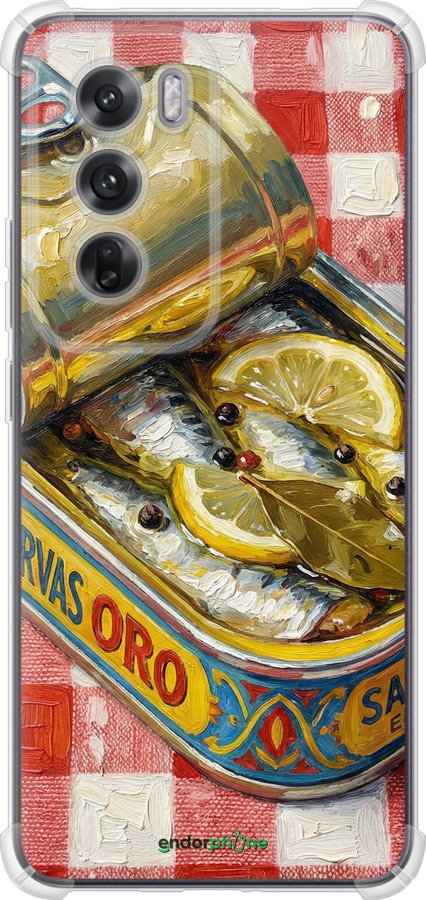 Силикон с усиленными углами чехол Vintage Sardine Tin Phone для Oppo Reno12 5G - 6772sp-3742 изображение 