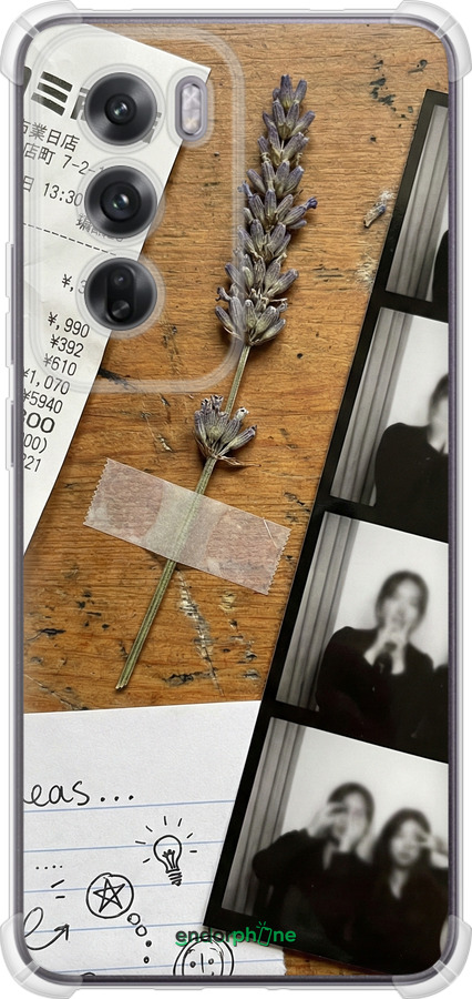 Силикон с усиленными углами чехол Aesthetic Scrapbook Collage для Oppo Reno12 5G - 6773sp-3742 изображение 