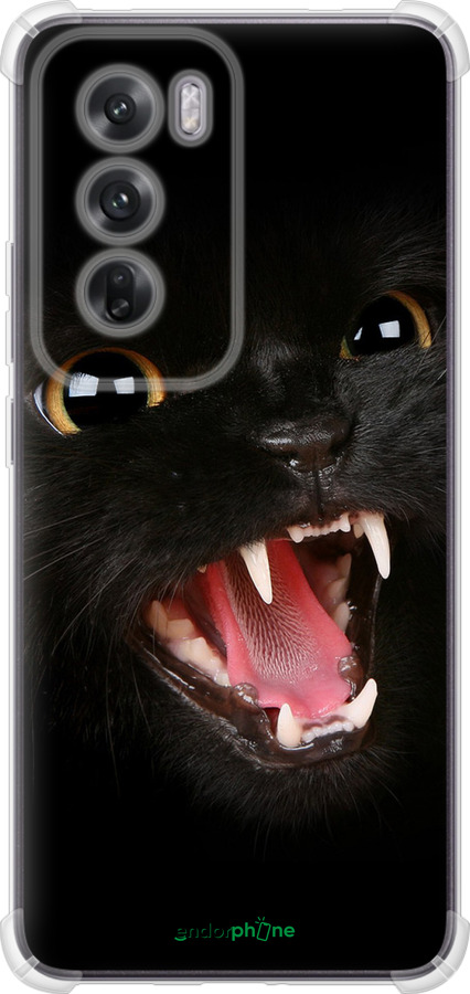Силикон с усиленными углами чехол Чёрная кошка для Oppo Reno12 5G - 932sp-3742 изображение 
