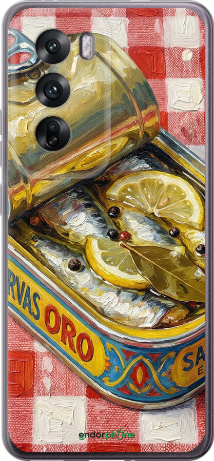 Силиконовый чехол Vintage Sardine Tin Phone для Oppo Reno12 5G - 6772u-3742 изображение 
