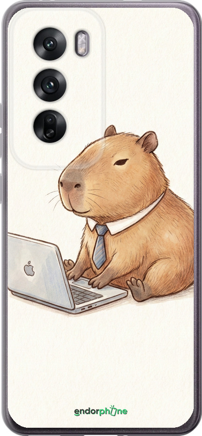 Силиконовый чехол Funny Capybara CEO Working для Oppo Reno12 5G - 6777u-3742 изображение 