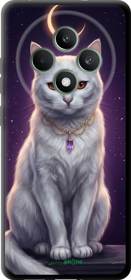 TPU чехол Mystic White Cat Gothic Dark Purple Gold для Oppo Reno12 FS - 6805b-3867 изображение 