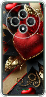 Силикон с усиленными углами чехол Сердечки v2 для Oppo Reno12 FS - 5832sp-3867 изображение 