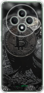 Силикон с усиленными углами чехол Black Bitcoin для Oppo Reno12 FS - 6090sp-3867 изображение 