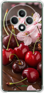Силикон с усиленными углами чехол Вишня в шоколаде для Oppo Reno12 FS - 6698sp-3867 изображение 
